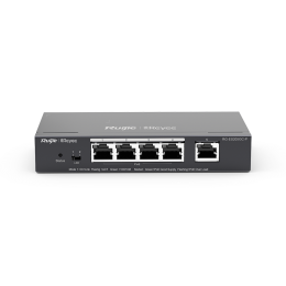 RG-ES205GC-P 4 x 10/100/1000 Base-T PoE/PoE+ Port 1 x 10/100/1000 Base-T Uplink Port | 54W PoE Kapasitesi | Çelik Kasa