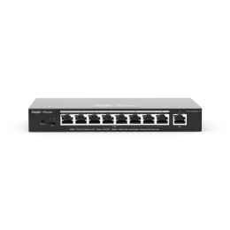 RG-ES209GC-P 8 x 10/100/1000 Base-T PoE/PoE+ Port 1 x 10/100/1000 Base-T Uplink Port | 120W PoE Kapasitesi | Çelik Kasa