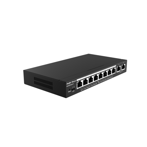 RG-ES210GC-LP 8 x 10/100/1000 Base-T PoE/PoE+ Port 2 x 10/100/1000 Base-T Uplink Port | 70W PoE Kapasitesi | Çelik Kasa - 1