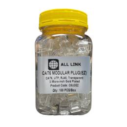 C6U3EZ CAT6 UTP MODULAR PLUG(EZ) RJ45 TRANSPARENT 3 MICRO-INCH GOLD PLATED