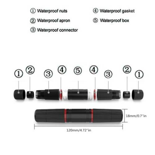 IPC6FF IP68 RJ45 8P8C ENDÜSTRİYEL TİP SU GEÇİRMEZ ARA KONNEKTÖR - 1