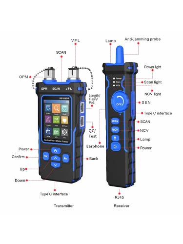 NF-8508 Multi-function Cable Tester For RJ11/45, PoE, Fiber Optic - 1