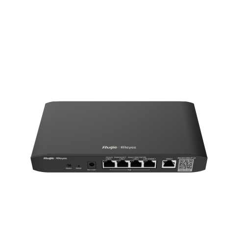 RG-EG105G-P Router | 4 x 10/100/1000 Base-T PoE/PoE+ Port 1 x 10/100/1000 Base-T Port | 54W PoE Kapasitesi 2 x WAN | 100 Eşzamanlı Kullanıcı - 0