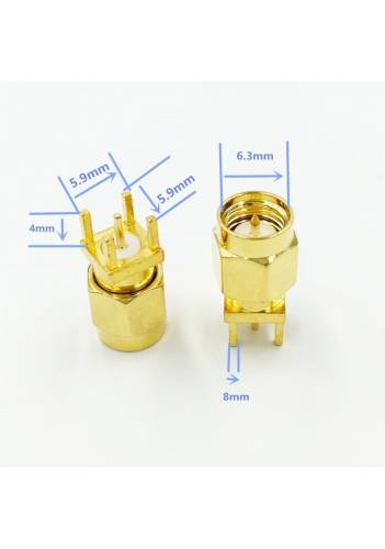 SM-P SMA ERKEK ŞASE PCB TİPİ 180 DERECE RF KONNEKTÖR - 0